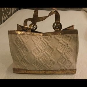 Tory Burch cream sweater tote